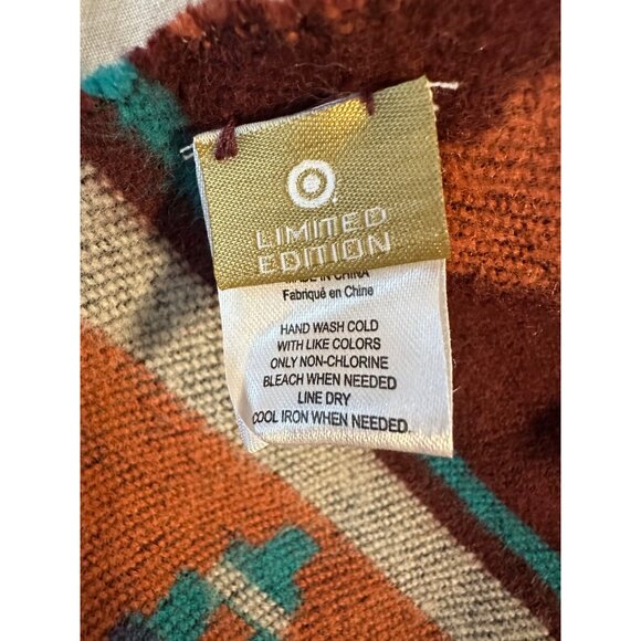 Womens Serapa Southwestern Poncho Blanket Wrap Cape Coat Boho Hippie Festival - Picture 2 of 8